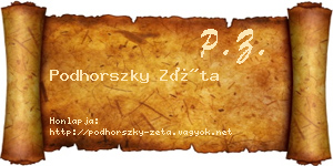 Podhorszky Zéta névjegykártya